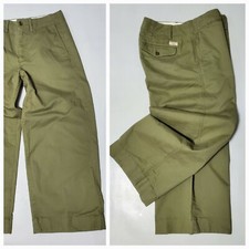 POLO RALPH LAUREN CROPPED COTTON WIDE LEG WOMENS CHINO OLIVE PANT:NWOT