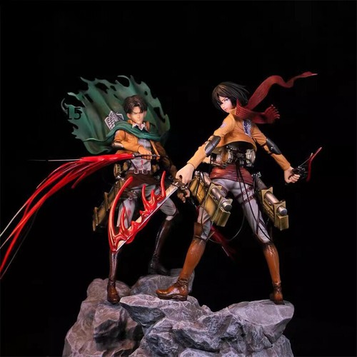 Attack On Titan Mikasa Levi PVC Action Figure Statua Anime Giocattoli Regali Nuovo Articolo - Foto 2 di 17