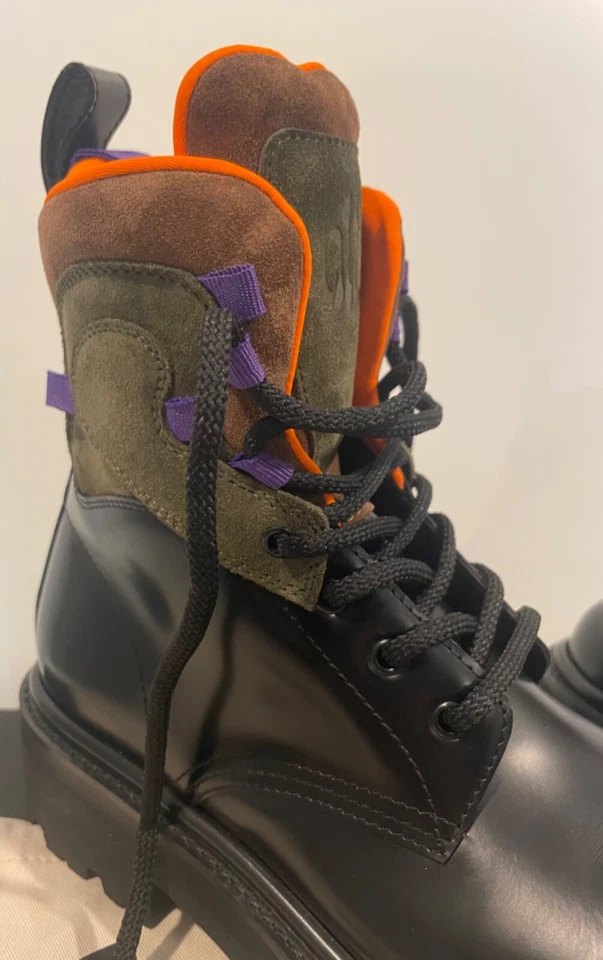 Botas de combate Altu by Altuzarra bloques de colores cuero negro multi gamuza nueva caja 39 Foto 4 de 4