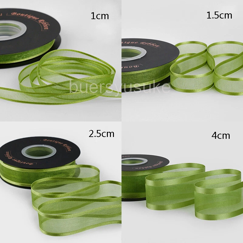25Yds Reel Wide Satin Edge Sheer Organza Ribbon Chiffon - 1cm 1.5cm 2.5cm 4cm W - Image 2 of 4