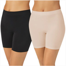 NWT Carole Hochman Women's 2 Pack Seamless Slip Shorts Black Size L 60 11HL154
