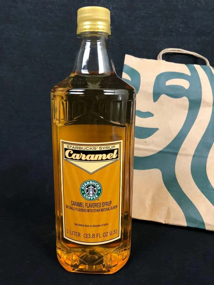 Brand New Starbucks Caramel Syrup 1 Liter 33.8 fl oz Bottle With A