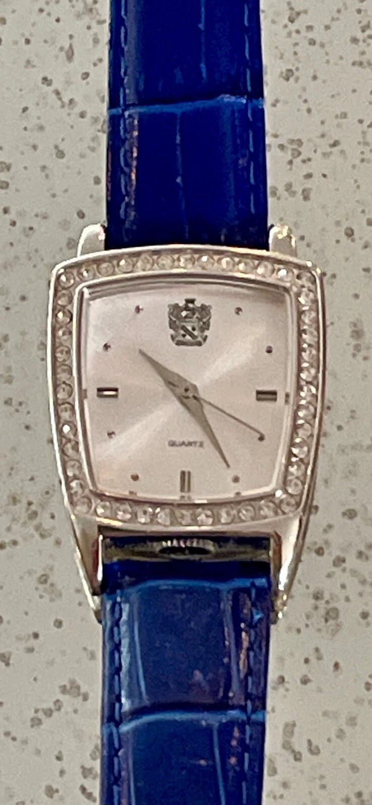 Montre femme Paolo Gucci vintage Swarovski lunette diamant cadran blanc couronne 6 