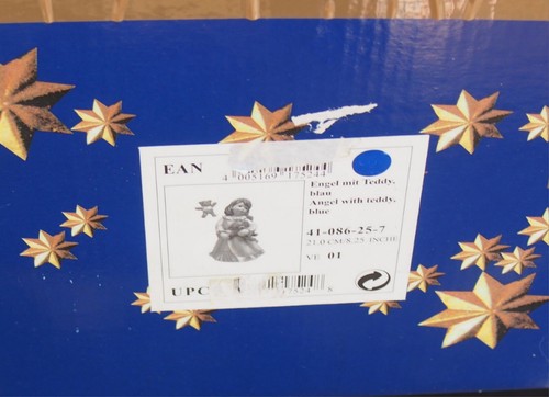 RARE Goebel 8” Angel Blue Figurine 41 058 with Rocking Horse Matching Ornament - Picture 8 of 11