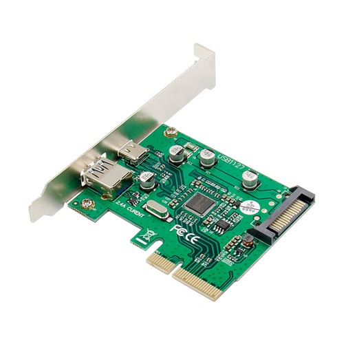 PCIE Express To USB 3.1 Gen 2 Type A+Type C Expansion Card ASM1142 10 Gbps - Zdjęcie 2 z 4