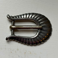Vintage Small Metal Western Style Belt Buckle, Silver Tone, Adult Unisex