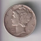1945-D MERCURY DIME 10¢ DENVER 90% SILVER COIN UNITED STATES MINT