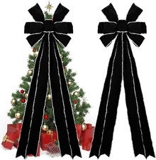 71 X 24 Inch Giant Christmas Tree Topper Decor Extra Large Velvet Bow Christmas