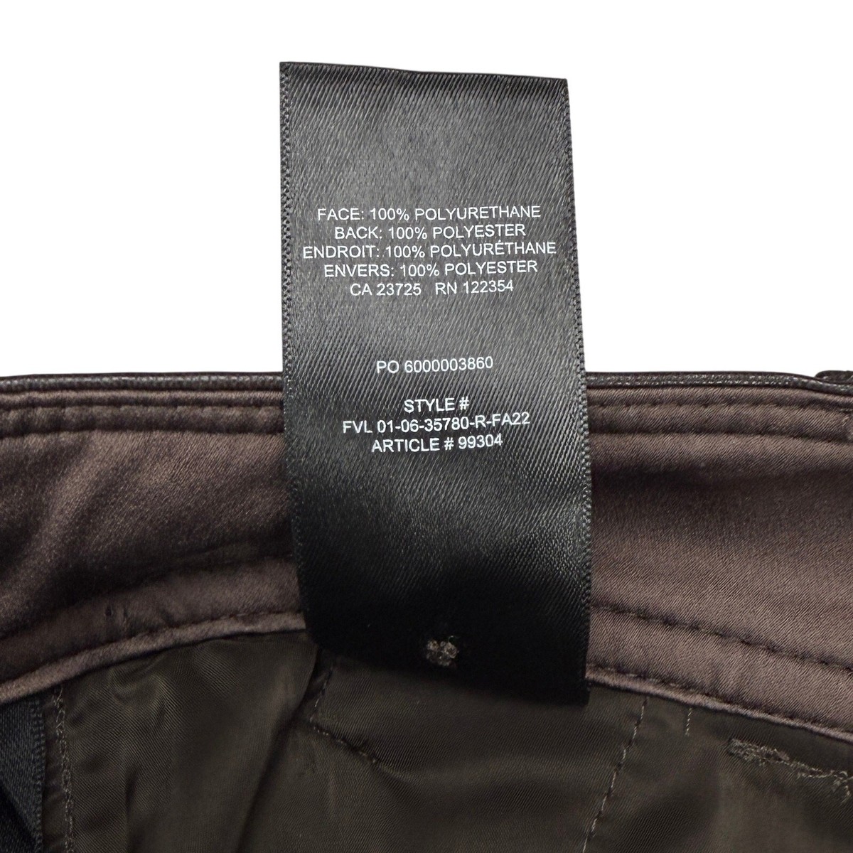 BABATON Aritzia Command Mid Rise Vegan Leather Cropped Pant