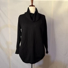 89th & Madison Black Ribbed Cowl Neck Sweater Women’s Size XL
