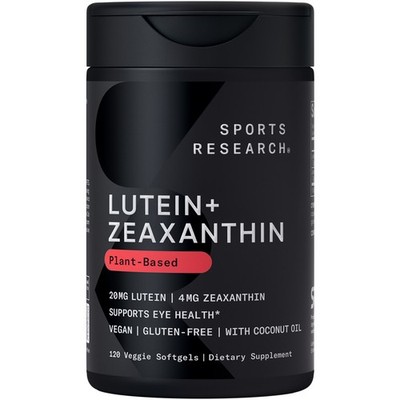 Vegan Lutein + Zeaxanthin (20mg) with Organic Coconut Oil for Better Absorption