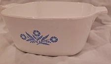 Vintage CORNING WARE Retro Blue Cornflower P-1 3/4-B Casserole Dish 1.75 qt 