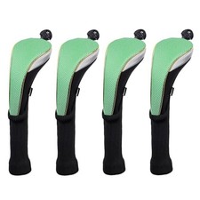 4Pcs/Set Long Neck Gold Golf Hybrids Club Head Covers with Dial No. Tag Green