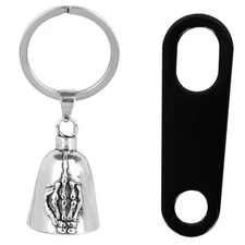 Motorcycle Biker Guardian Luck Riding Bell with Key Chain Ring & Middle Finger