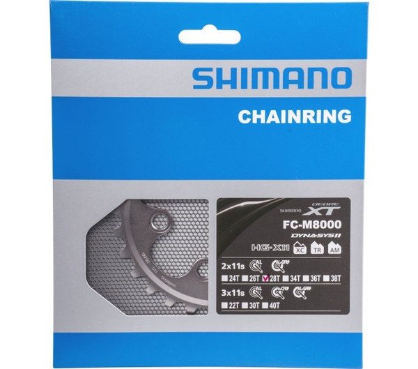 Shimano Kettenblatt FüR Kurbel Deore Xt FC-M8000, 2*11-Fach, 28 ZäHne-image