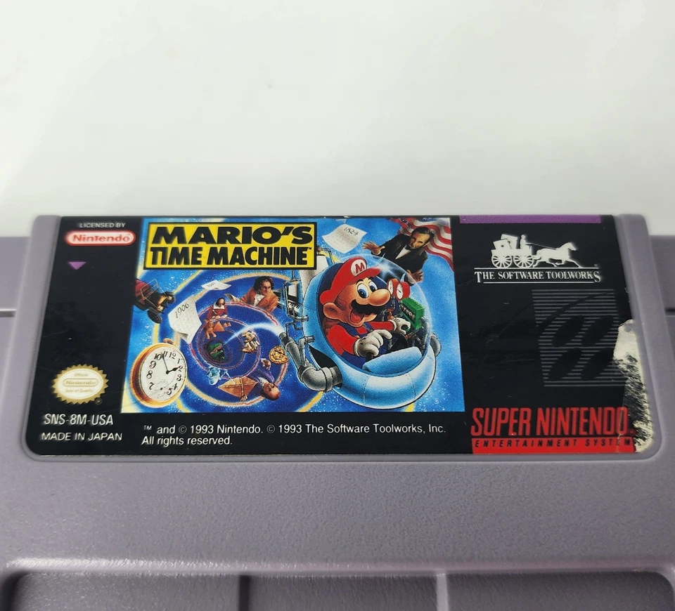 Mario's Time Machine (Super Nintendo, SNES, 1993) CLEANED & TESTED - Fast Ship! - Image 2 of 4