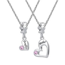 Matching Heart Mom Daughter Necklace Set Personalized Custom Mom Gifts