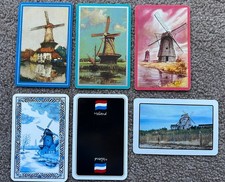 Original swap playing cards Dutch people boats windmills tulips Holland Europe