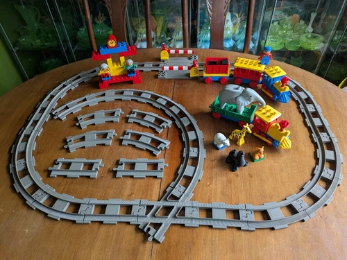 Vintage Duplo Lego Konvolut 2732 2733 Zootiere und extra Schienen Push & Go Zug 