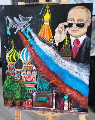 SELBSTGEMALTES ACRYLBILD ''MOSKAU ''