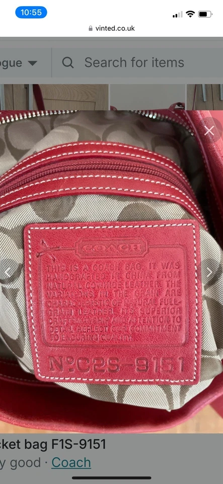 Vintage COACH Red Leather Extra Large bucket bag F1S-9151 - Image 2 of 4