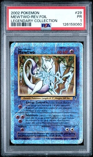 PSA 1 Pokemon Mewtwo 29/110 WotC Legendary Collection Reverse Holo Rare