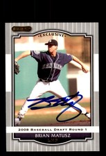 Signed Baseball Card Auto Brian Matusz 2008 Razor #4 Baltimore Orioles