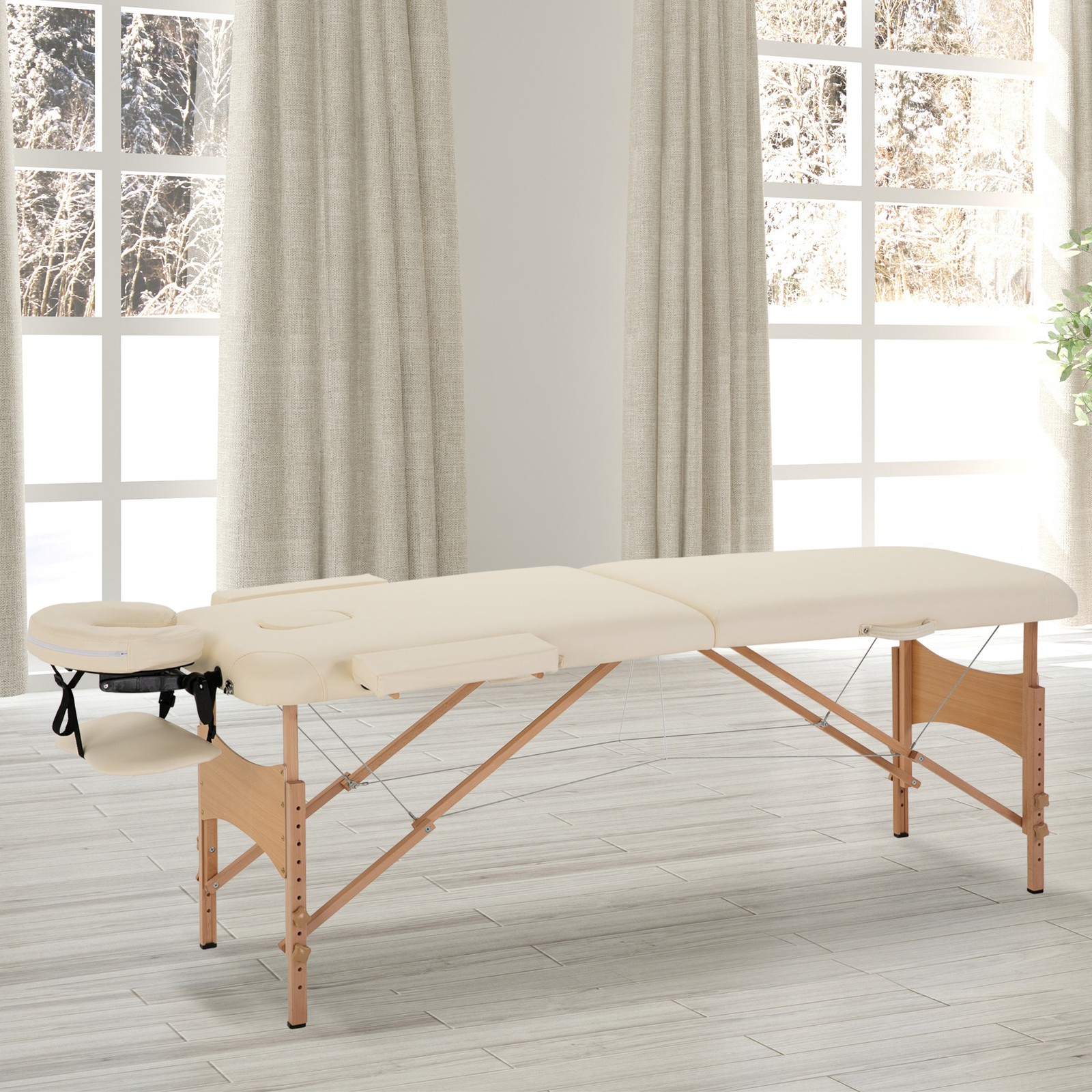 HOMCOM klappbare Massageliege, höhenverstellbare Massagebank, für Spa, Salon