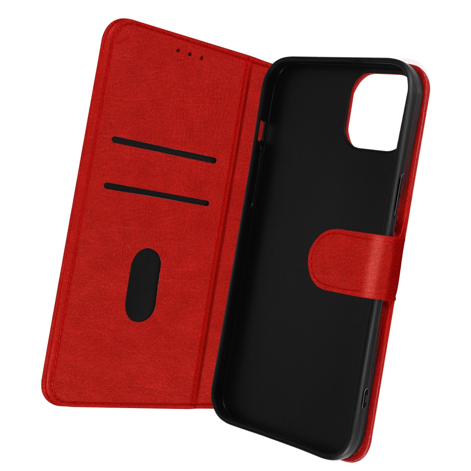 Étui iPhone 14 Plus Chesterfield en cuir grainé avec clapet rabattable