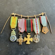Original WWII French Resistant Mini Medal Group On Chain