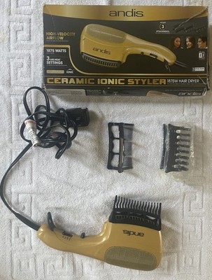 Andis Ceramic Ionic Hair Dryer, Gold 1875 Watt High Velocity 3 Air/Heat HS-2