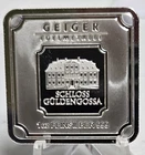1 oz Geiger Silver Bar .999 Fine Square Schloss Guldengossa Germany