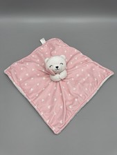 Carters Just One You Pink White Lovey Hearts Bear Plush Security Blanket