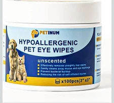 Petinum Hypoallergenic Pet Eye Wipes “unscented” 100pcs