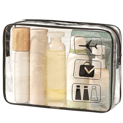 Clear Toiletry Bag Durable PVC Travel Makeup Cosmetic Organizer With Zipper Clo