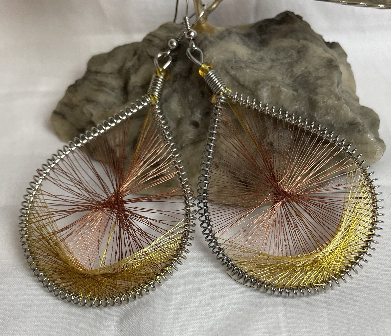 2 Pairs Peruvian Silk Thread Dangling Earrings 3.… - image 9