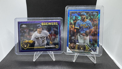 (2) Willy Adames Devin Williams 2023-2024 Topps Chrome Numbered Brewers Lot