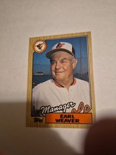 EARL WEAVER 1987 TOPPS MANAGER BALTIMORE CHECKLIST #568 FREE SHIPPING