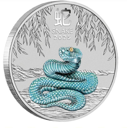 2025 Australia 1/2 oz Silver Lunar Snake BU (Colorized, SIII) - Picture 6 of 7