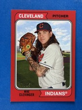 2020 Topps Archives Red #103 Mike Clevinger Cleveland Indians #/75