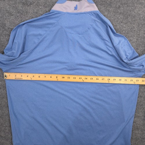 Johnnie O Performance 1/4 Zip Pullover Mens L Blue Pinstripe Marlborough MA Golf - Picture 6 of 10