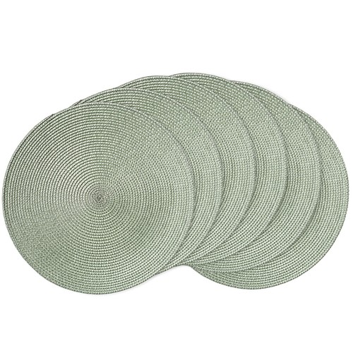 Round Braided Placemats 15 Inch Round Table Mats for Dining Tables Natural Wo...