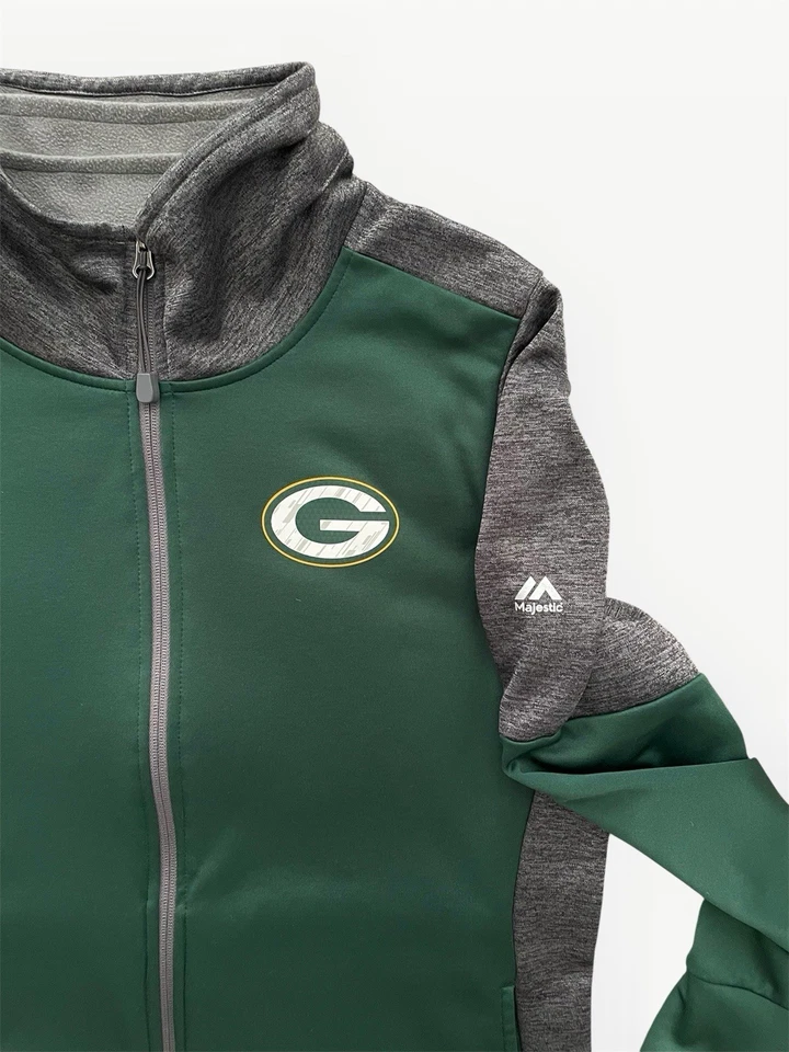 Green Bay Packers винтажный величественный зеленый и серый женщин молнии толстовка размер большой - Изображение 3 из 4