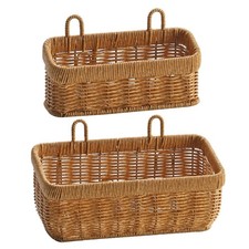 Woven Kitchen Storage Basket Wall Hanging Organizer for Vegetables Garlic Ginger