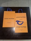 Louis Vuitton LV Empty Orange Shopping Paper Retail Bags 10”x8” 8.5" x 7" Lot