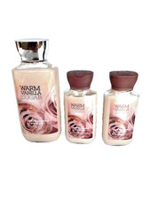 3 pc Bath Body Works Warm Vanilla Sugar SHEA VITAMIN E Body Lotion 8oz 3oz