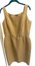 NWT VTG 1970's Oscar de la Renta Italy Womens Pencil Linen Sheath Dress Medium