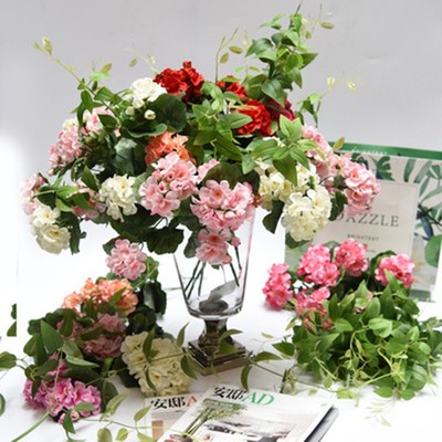High Quality Artificial Flower Beautiful Geranium Replacement 1 Bunches