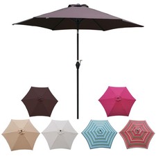 9 Feet Market Umbrella Shade with Crank  Tilt UV-Resistant Canopy Without base