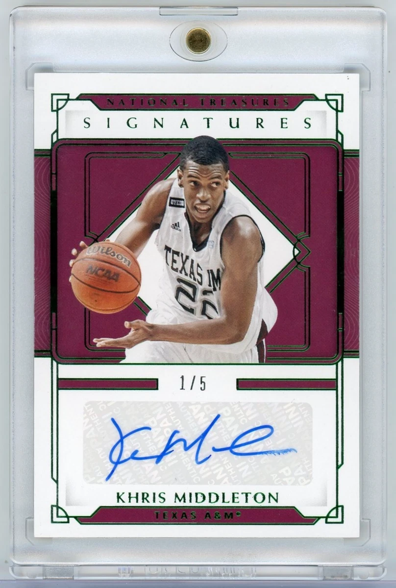 Panini Khris Middleton Basketball Autographed Sports Trading Cards
